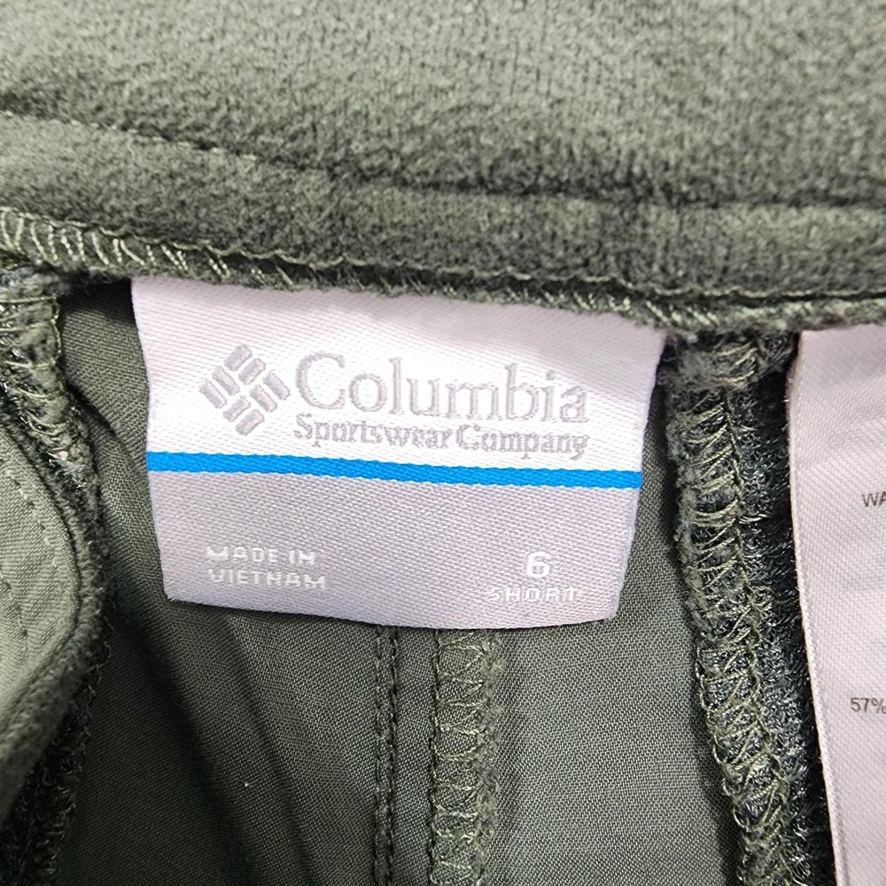 Columbia Pants Womens 6 SHORT Green Omni-Shield Convertible Cargo Hiking Stretch - Picture 6 of 13